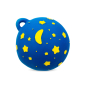 Night sky detail on the Lanco day and night moulded natural rubber ball toy pictured on a white background