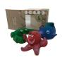 Lanco 100% Natural Rubber Bath Toys - Ocean Play Set including an octopus, crab and dolphin toy out of cardboard box