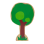 Lanka Kade Babipur eco-friendly green wooden tree toy on a white background