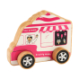 Lanka Kade pink wooden ice cream van toy on a white background