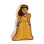 Wooden Lanka Kade Princess in a yellow dress, tiara and brow hair