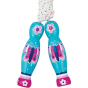 Lanka Kade Wooden Skipping Rope, with blue handles and a pink Butterfly design