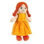 Lanka Kade children's white skin, red hair, soft toy girl doll on a white background