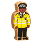 Lanka Kade sustainable wooden policeman figure on a white background