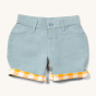 LGR children's blue twill turn up shorts on a white background