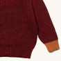Cuff and waistband detail on the LGR From One To Another Berry Snuggly Knitted Jumper.