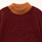 Neck and material detail on the LGR From One To Another Berry Snuggly Knitted Jumper.