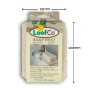 LoofCo Loofah Soap Rest pictured on a plain white background with product dimensions. 75mm by 100mm