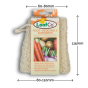 LoofCo Loofah root vegetable scrubber pictured in cardboard sleeve packaging on a plain white background with approximate measurements 60 - 80mm, 115mm by 80-110mm 