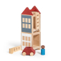 Lubulona sustainably sourced beech wood toy summerville town set stacked up on a white background