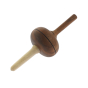 Mader handmade salto totale spinning top made with walnut and hornbeam on a white background
