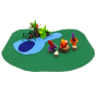 Magic Wood Felt Forest Campfire small world play Set pictured on a plain background (felt elves available separately)