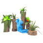 Magic Wood Waterfall Felt & wooden Eco Block Set pictured on a plain background  