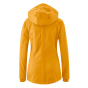 Mamalila Softshell Mustard Babywearing & Maternity Jacket from the back with a hood and a central zip on a white background