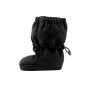 Side view of the Mamalila eco-friendly winter allrounder baby booties in the black colour on a white background