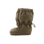 Side of the Mamalila eco-friendly babies allrounder winter booties in the khaki colour on a white background