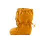 Side view of the Mamalila eco-friendly winter allrounder baby booties in the mustard colour on a white background