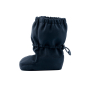 Side of the Mamalila eco-friendly babies allrounder winter booties in the navy blue colour on a white background