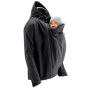 Mamalila eco-friendly mens allrounder babywearing jacket with a baby in the front pouch on a white background