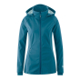 Front view of Mamalila Teal Softshell Babywearing Jacket Allrounder with no inserts attached 
