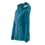 Side view of Mamalila Teal Softshell Babywearing Jacket Allrounder with no inserts attached 