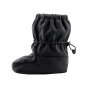 Side of the Mamalila eco-friendly toddlers allrounder winter booties in the black colour on a white background