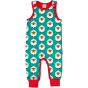 Maxomorra playsuit dungarees in Farm Sheep print on white background