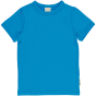 Maxomorra Solid plain Blue Sky coloured Short Sleeve Top pictured on a plain white background