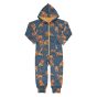 Meyadey kid's organic cotton hooded onesie in the Lion Legacy print on a white background