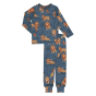 Meyadey kid's organic cotton long sleeve pyjama set in the Lion Legacy print on a white background