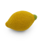 Back of the Myum fairtrade soft lemon toy on a white background