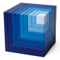 Naef blue cella stacking cube toy on a white background