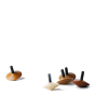 Naef Natural Wooden Spinning Tops pictured on a white background