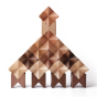 Naef eco-friendly precious wood spiel building toy stacked into a triangle on a white background