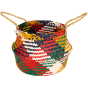 Namaste Fairtrade Multi-Colour Seagrass Basket pictured on a plain white background 