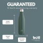 Graphic of the One Green Bottle 500ml Pop drinks bottle showing the dimensions