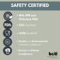 Infographic showing the safety certifications of the One Green Bottle 500ml stainless steel Pop bottle