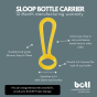 Infographic showing features of the OGB water bottle sloop carrier strap