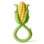 Oli & Carol Corn Rattle Teether pictured on a plain background