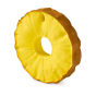 Oli & Carol Ananas the Pineapple natural rubber teether, stood upright and on an angle on white background