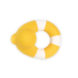 top view of Oli & Carol Flo The Floatie Duck Yellow pictured on a plain white background