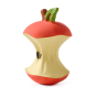 Oli & Carol Pepa the Apple natural rubber teether, stood upright, side view on white background