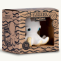 Orlando The Octopus bath toy by Oli&Carol in its cardboard box.