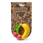 Oli & Carol Natural Rubber Baby Teething Ring - Fruit on its cardboard packaging