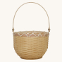 Olli Ella Small Nude Blossom Basket pictured on a plain coloured background