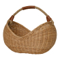 Olli Ella plastic-free handmade rattan half moon basket on a white background