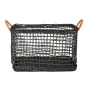 Large olli ella eco-friendly woven rattan cabouche basket in the ink colour on a white background