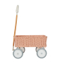 Side of the Olli Ella pink pull along wonder wagon toy on a white background