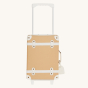 Olli Ella Kids See-Ya Suitcase in a Butterscotch beige colour pictured on a plain background