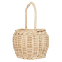 Olli Ella eco-friendly large berry basket in the straw colour on a white background
